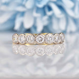 Ellibelle Jewellery Art Deco Style Diamond 18ct Gold Seven-Stone Bezel Ring (1.05cts)
