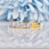Ellibelle Jewellery Art Deco Style Diamond 18ct Gold Seven-Stone Bezel Ring (1.05cts)