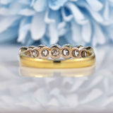 Ellibelle Jewellery Art Deco Style Diamond 18ct Gold Seven-Stone Bezel Ring (1.05cts)