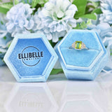 Ellibelle Jewellery Art Deco Style Peridot & Diamond Platinum Ring
