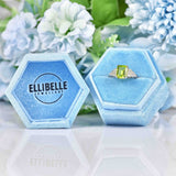 Ellibelle Jewellery Art Deco Style Peridot & Diamond Platinum Ring