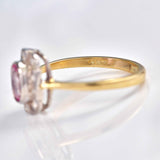 Ellibelle Jewellery Art Deco Style Pink Topaz & Diamond 9ct Gold Panel Ring