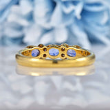 Ellibelle Jewellery Art Deco Style Tanzanite & Diamond Seven-Stone Bezel Ring