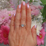Ellibelle Jewellery Art Deco Style Topaz & Diamond 9ct Gold Bezel Ring