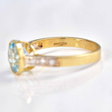 Ellibelle Jewellery Art Deco Style Topaz & Diamond 9ct Gold Bezel Ring