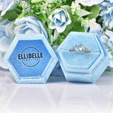 Ellibelle Jewellery Art Deco Style Topaz & Diamond 9ct Gold Bezel Ring
