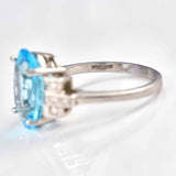 Ellibelle Jewellery Art Deco Style Topaz & Diamond 9ct White Gold Dress Ring