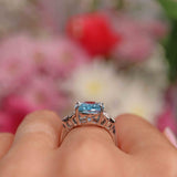 Ellibelle Jewellery Art Deco Style Topaz & Diamond 9ct White Gold Dress Ring