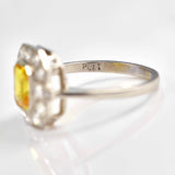 Ellibelle Jewellery Art Deco Style Yellow Sapphire & Diamond Engagement Ring