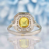 Ellibelle Jewellery Art Deco Style Yellow Sapphire & Diamond Engagement Ring