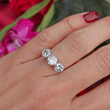Ellibelle Jewellery Art Deco Transitional-Cut Diamond Platinum Three-Stone Engagement Ring (2.05cts)