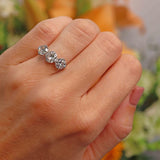 Ellibelle Jewellery Art Deco Transitional-Cut Diamond Platinum Three-Stone Engagement Ring (2.05cts)