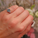 Ellibelle Jewellery Art Deco Zircon & Diamond Gold Three-Stone Ring