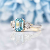 Ellibelle Jewellery Art Deco Zircon & Diamond Gold Three-Stone Ring
