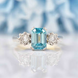 Ellibelle Jewellery Art Deco Zircon & Diamond Gold Three-Stone Ring