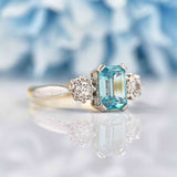 Ellibelle Jewellery Art Deco Zircon & Diamond Gold Three-Stone Ring