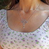 Ellibelle Jewellery Art Nouveau Platinum & White Gold Diamond Pendant Necklace (1.55cts)