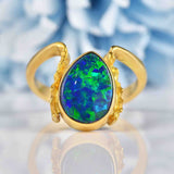 Ellibelle Jewellery Black Opal 18ct Gold Ring