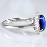 Ellibelle Jewellery Black Opal & Diamond Platinum Cluster Engagement Ring
