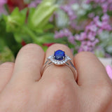 Ellibelle Jewellery Black Opal & Diamond Platinum Cluster Engagement Ring