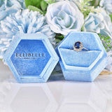 Ellibelle Jewellery Blue Sapphire & Diamond Platinum Cluster Engagement Ring (1.53ct)