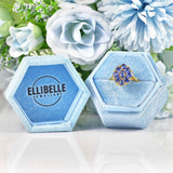 Ellibelle Jewellery Blue Sapphire & Diamond Yellow Gold Flower Cluster Ring