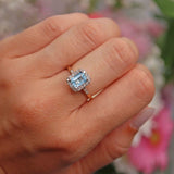 Ellibelle Jewellery Blue Topaz & Diamond 9ct Gold Panel Ring