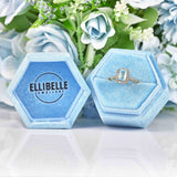 Ellibelle Jewellery Blue Topaz & Diamond 9ct Gold Panel Ring