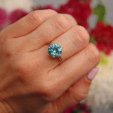 Ellibelle Jewellery Blue Zircon 18ct White Gold Solitaire Ring (5.52ct)
