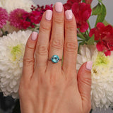 Ellibelle Jewellery Blue Zircon 18ct White Gold Solitaire Ring (5.52ct)