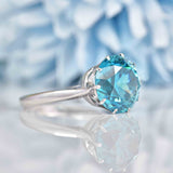 Ellibelle Jewellery Blue Zircon 9ct White Gold Solitaire Ring