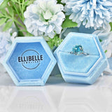 Ellibelle Jewellery Blue Zircon 9ct White Gold Solitaire Ring