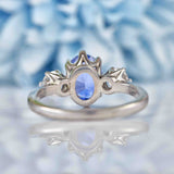 Ellibelle Jewellery Ceylon Sapphire & Diamond White Gold Three Stone Engagement Ring