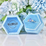 Ellibelle Jewellery Ceylon Sapphire & Diamond White Gold Three Stone Engagement Ring