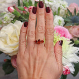 Ellibelle Jewellery Citrine 9ct Gold Pear-Shaped Trilogy Ring
