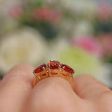 Ellibelle Jewellery Citrine 9ct Gold Pear-Shaped Trilogy Ring