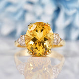 Ellibelle Jewellery Citrine & Diamond 9ct Gold Dress Ring (5.00ct)
