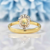 Ellibelle Jewellery Citrine & Diamond 9ct Gold Oval Cluster Ring