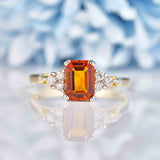 Ellibelle Jewellery Citrine & Diamond 9ct Gold Seven-Stone Ring