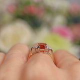 Ellibelle Jewellery Citrine & Diamond 9ct Gold Seven-Stone Ring