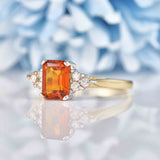 Ellibelle Jewellery Citrine & Diamond 9ct Gold Seven-Stone Ring