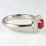 Ellibelle Jewellery Cushion-Shaped Ruby & Diamond Platinum Engagement Ring