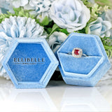 Ellibelle Jewellery Cushion-Shaped Ruby & Diamond Platinum Engagement Ring