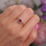Ellibelle Jewellery Cushion-Shaped Ruby & Diamond Platinum Engagement Ring