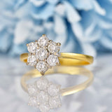 Ellibelle Jewellery Diamond 18ct Gold Daisy Cluster Ring (0.75cts)