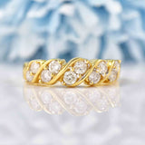 Ellibelle Jewellery Diamond 18ct Gold Half-Eternity Double-Row Band Ring