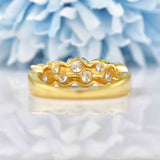 Ellibelle Jewellery Diamond 18ct Gold Half-Eternity Double-Row Band Ring