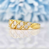 Ellibelle Jewellery Diamond 18ct Gold Half-Eternity Double-Row Band Ring