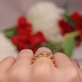 Ellibelle Jewellery Diamond 18ct Gold Half-Eternity Double-Row Band Ring