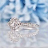 Ellibelle Jewellery Diamond 18ct White Gold Halo Engagement Ring